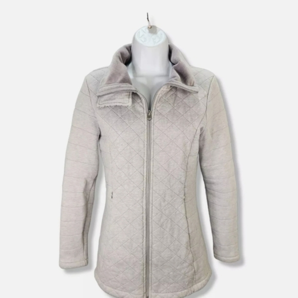 The North Face Jacket‎ Caroluna Small Gray Quilted Fleece Button Neck - Picture 5 of 13